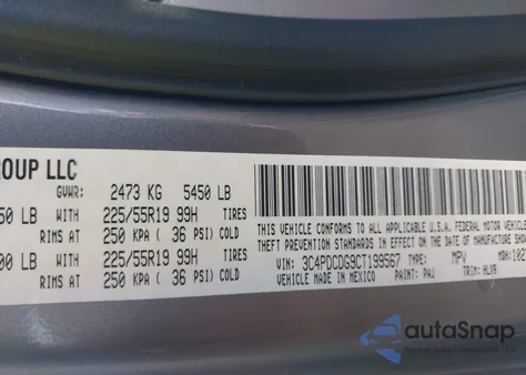 2012 Dodge Journey Crew from USA, damaged, VIN 3C4PDCDG9CT199567